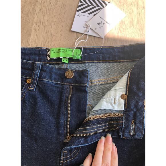 Sandrine Rose x Free People Dark Wash Mid Rise Indigo Ankle Jeans -27 - Picture 5 of 8